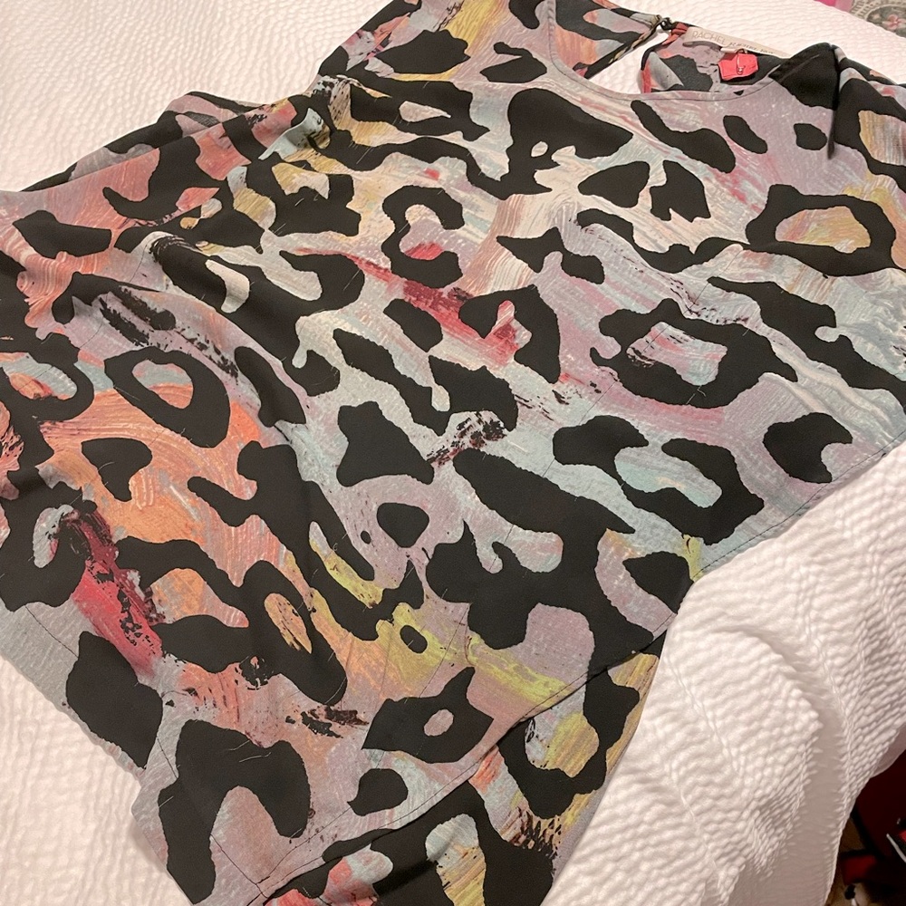 Rachel Roy Animal print top with flutter sleeve
